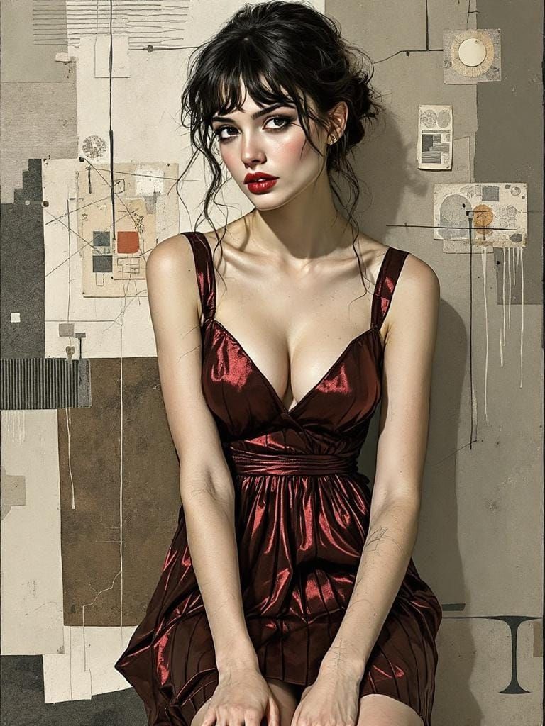 Dimensional Paper-Cut Portrait in Style of Höch and Schiele