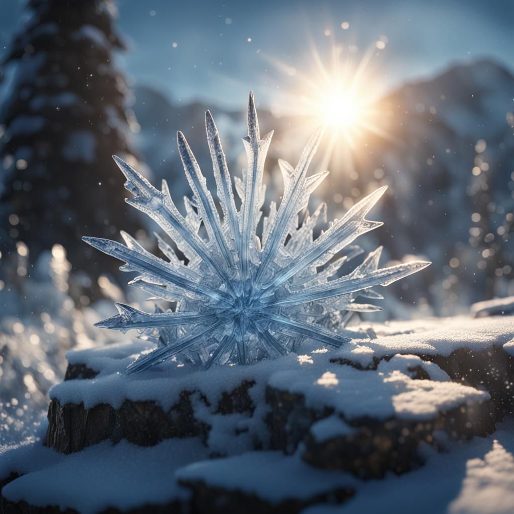 Backlit Ice Crystal: Detailed Fantasy Concept Art