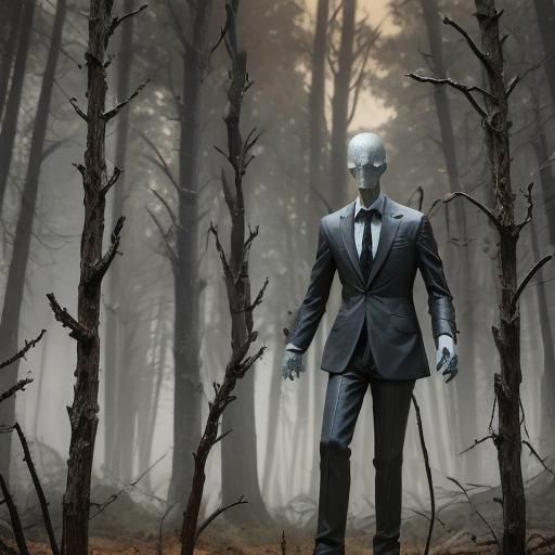Hyper-Realistic Slender Man Action Figure in Display Box