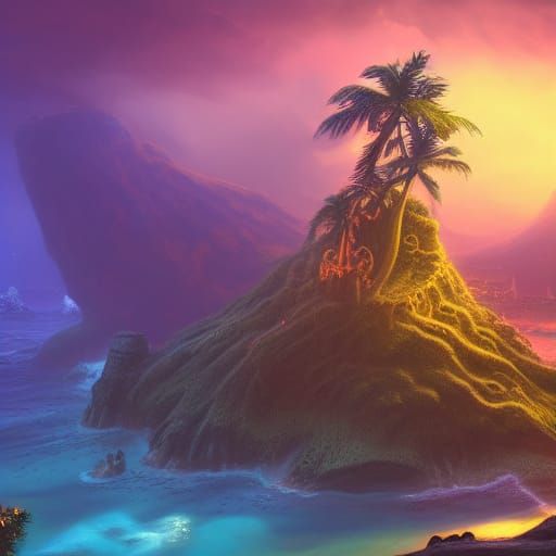 Christmas Celebrations in Hawaii: A Matte Painting