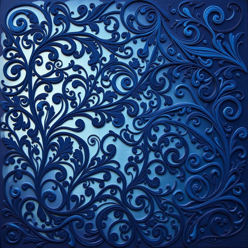 Nocturnal Indigo Patterns in Intricate Quilled Paper Art