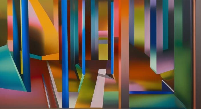 New Orleans Street Scene in Abstract Impasto Style