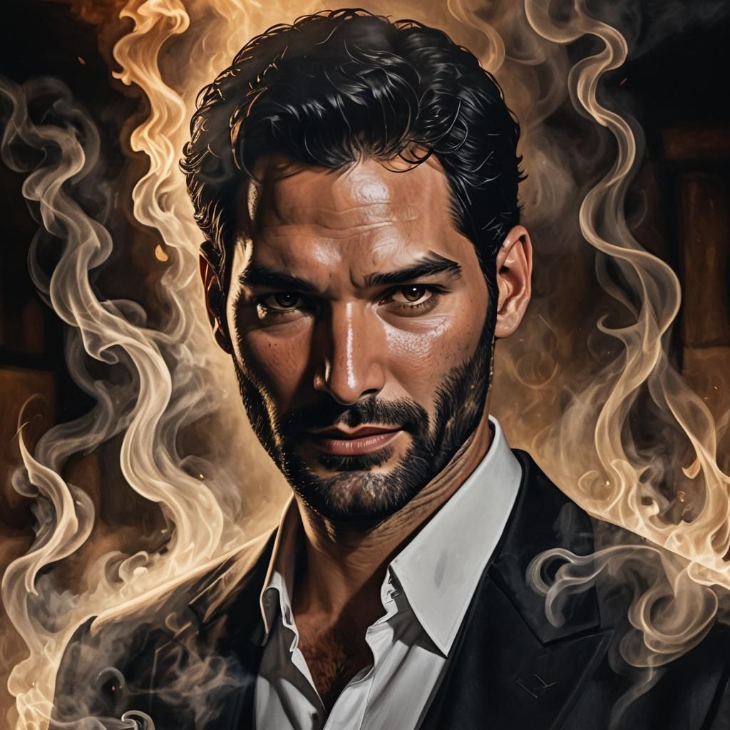 Lucifer Morningstar Portrait in Dark Fantasy Style