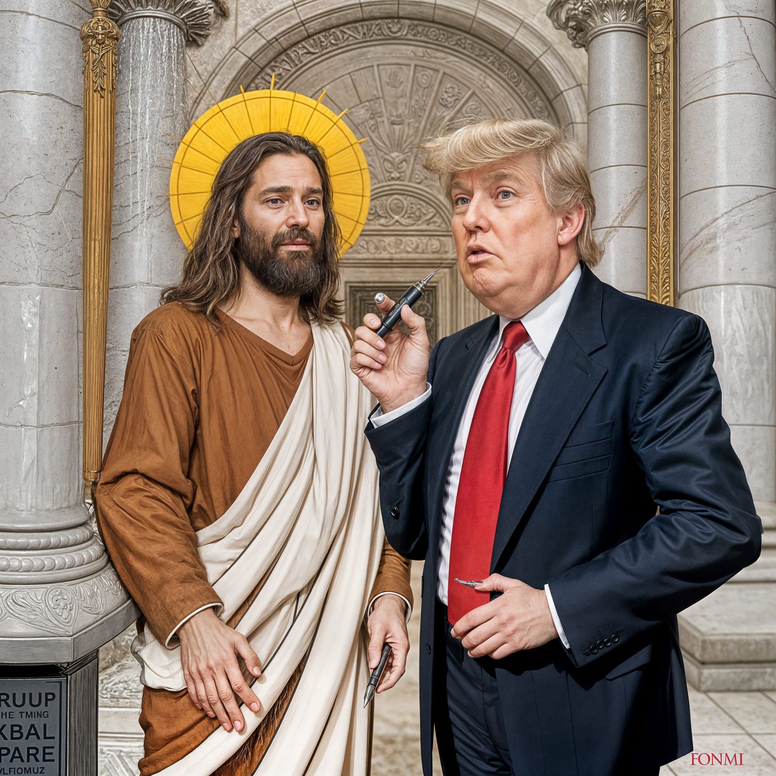 Donald Trump Mocks Jesus Christ in Humorous Cartoon