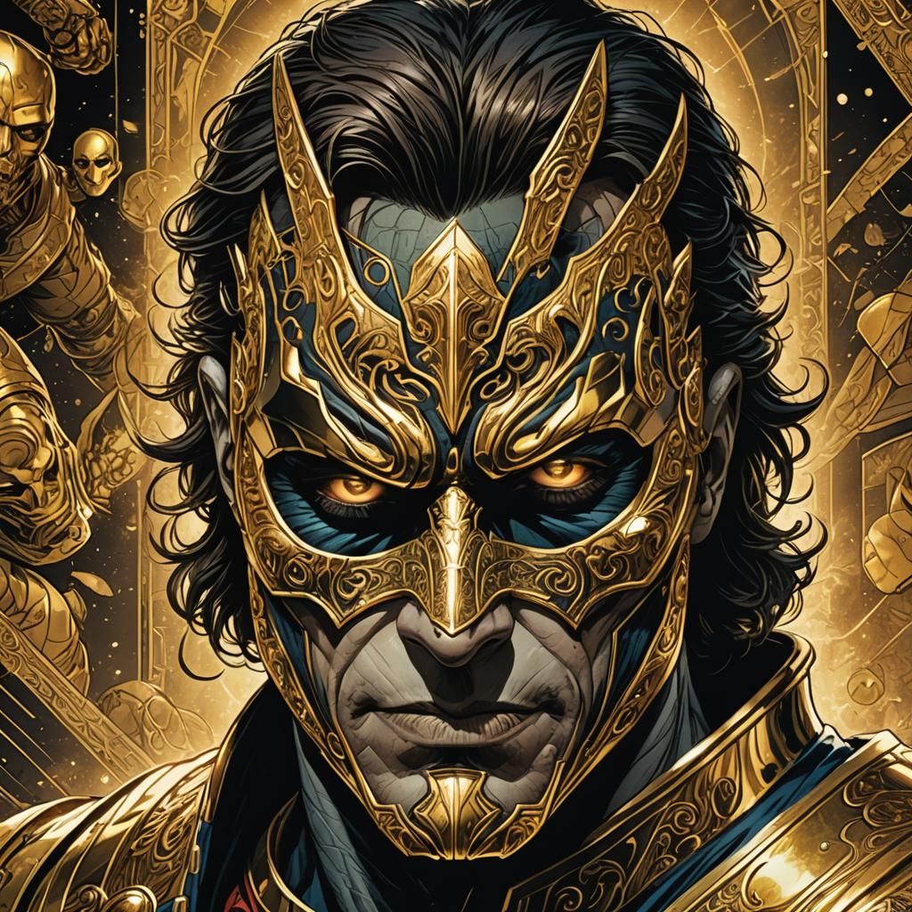 Mask of Dijon Portrait in Comic Book Art