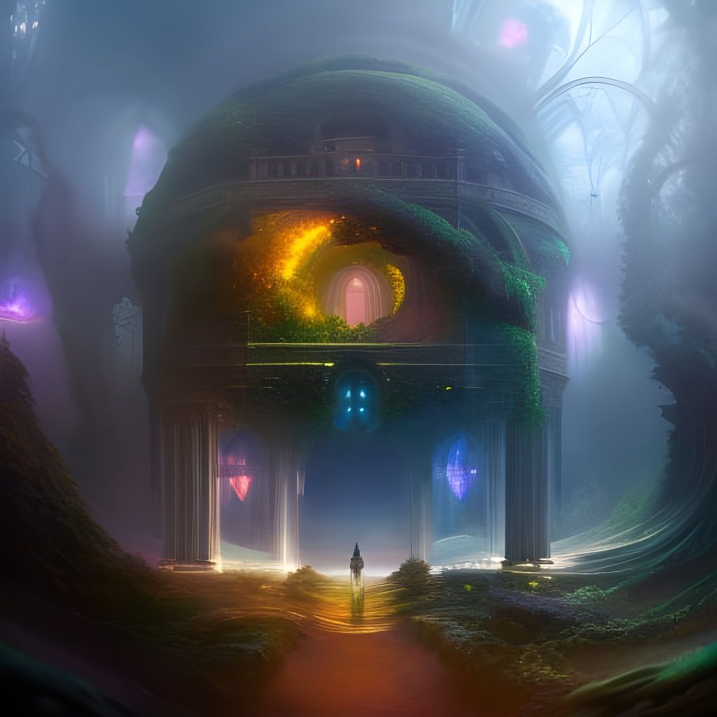 Intergalactic Galaxy with Glass Bridges and Ethereal Garden