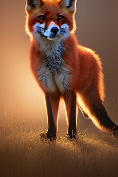 Cute red fox
