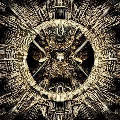 Flaming Crown in Biomechanical Digital Art