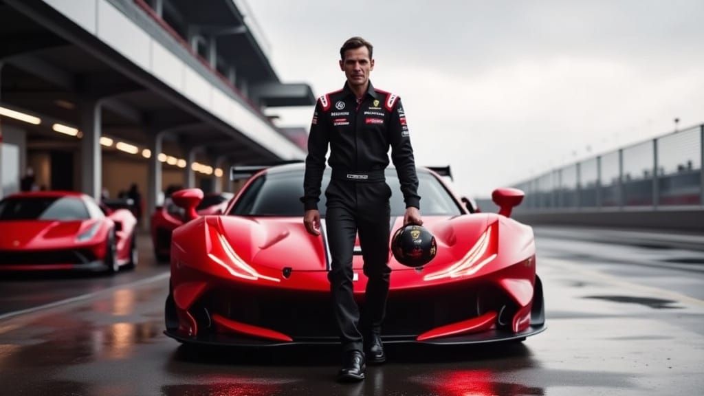 Formula 1 Driver in Pit Lane: Cinematic 3D Render