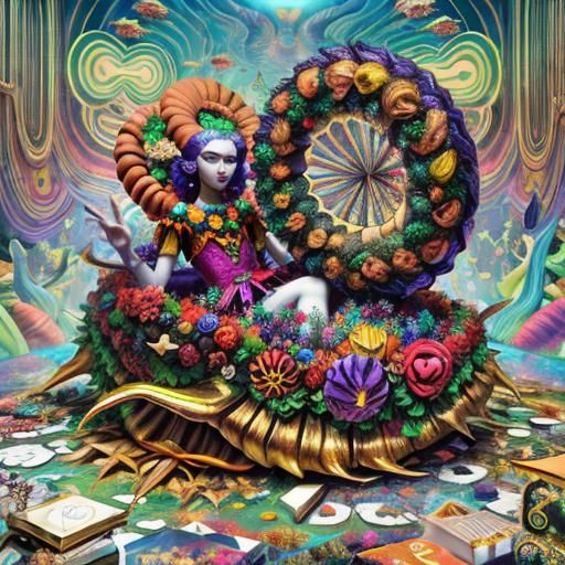 Psychedelic Cornucopia: Surreal 3D Rendering