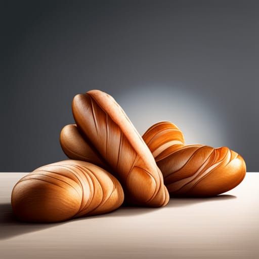 Hyperrealistic Bread in Splash Art Style