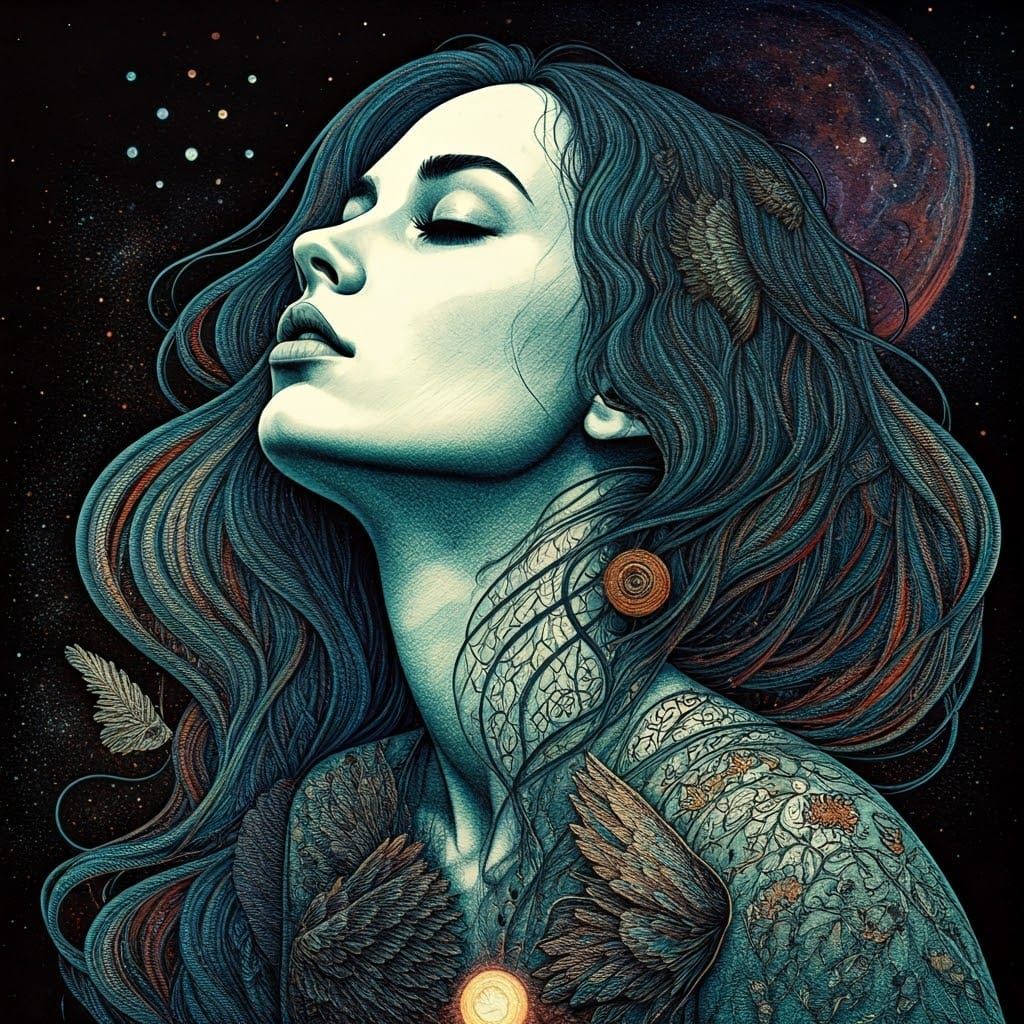 Surreal Album Art: Woman's Dreams in Watercolour