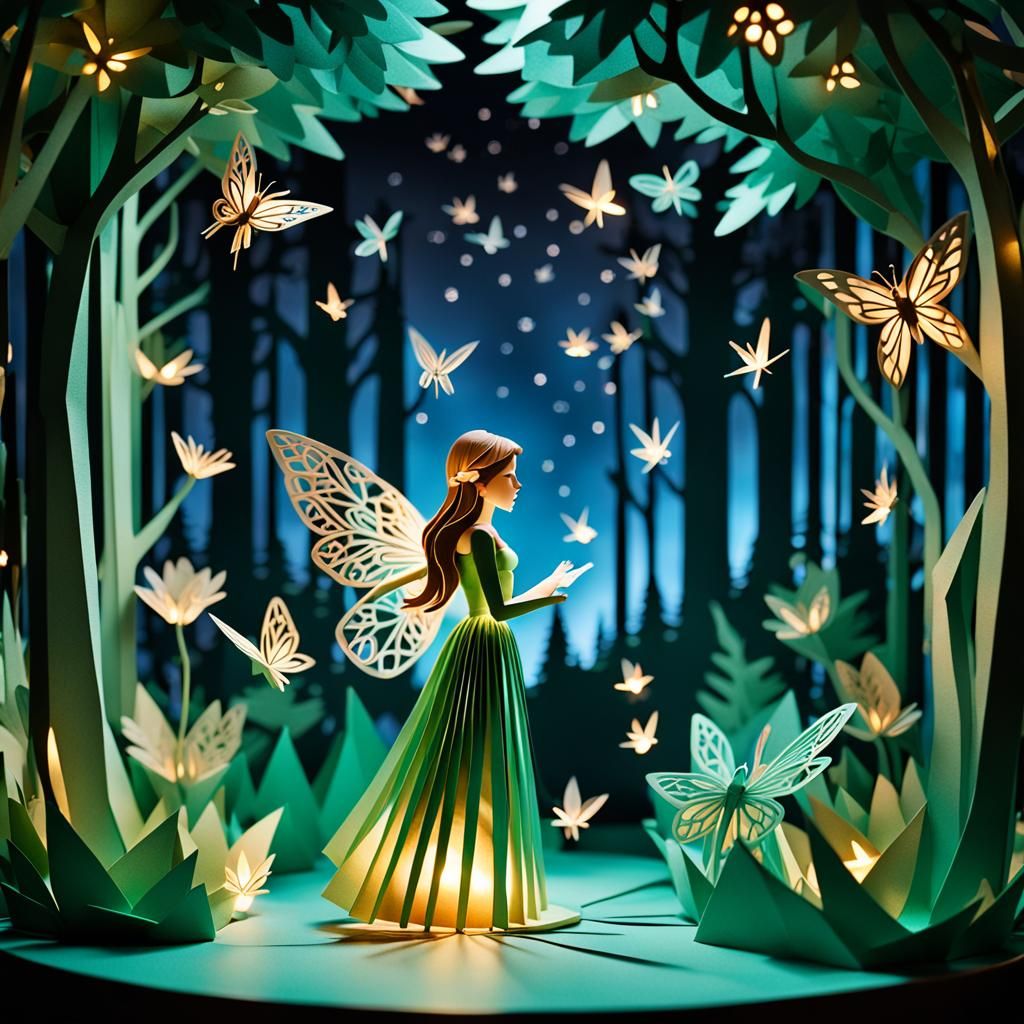 Kirigami Anna Kendrick in Enchanted Forest