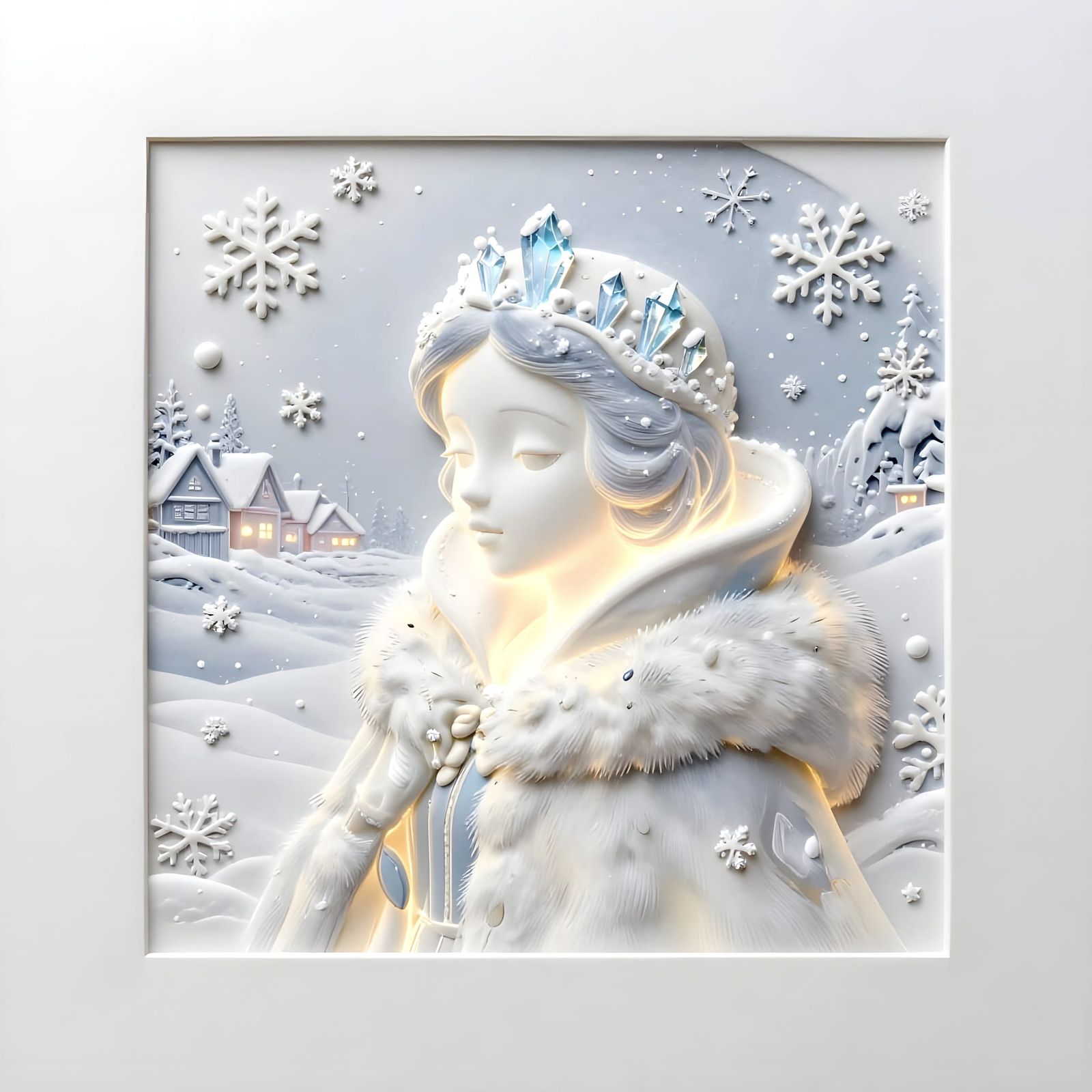 Snow Queen in Minimalist Warm Glow