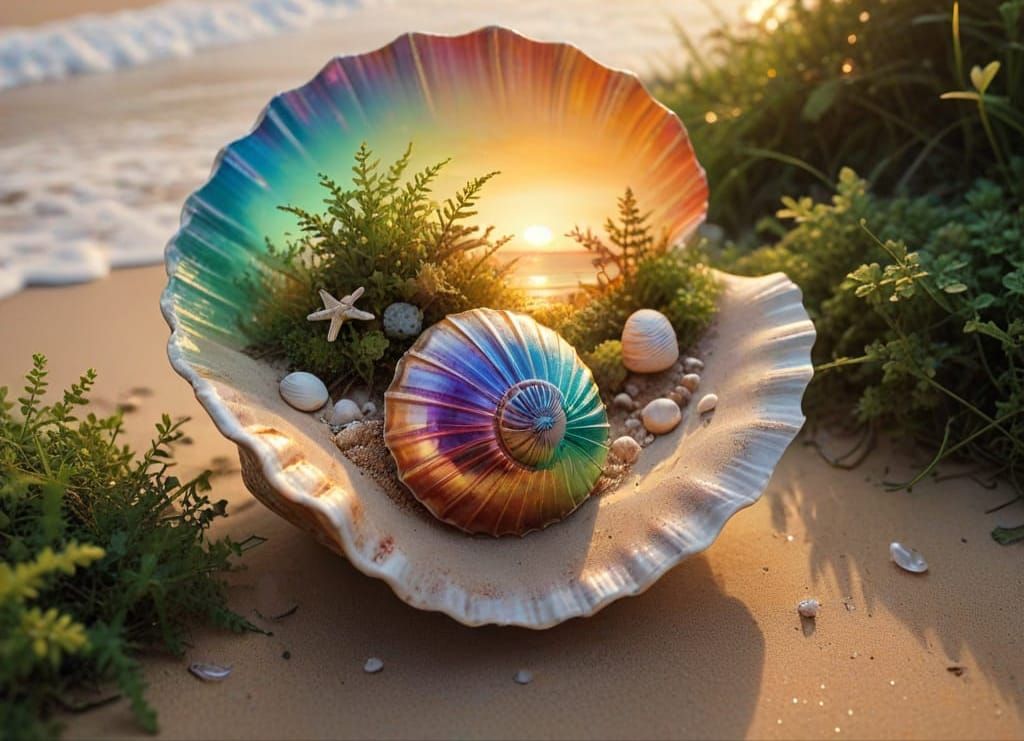 Seashell Miniature World: A Dreamy Beach Landscape