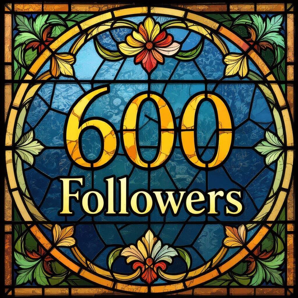 Stained Glass Art Celebrating 600 Followers