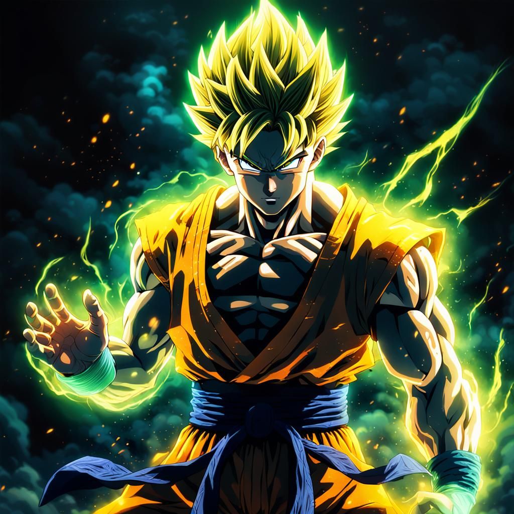 Gohan's Super Saiyan Power: Hyper-Realistic Anime Illustrati...