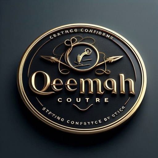 Timeless Elegance 3D Logo in Golden Metallic for Qeemah Cout...