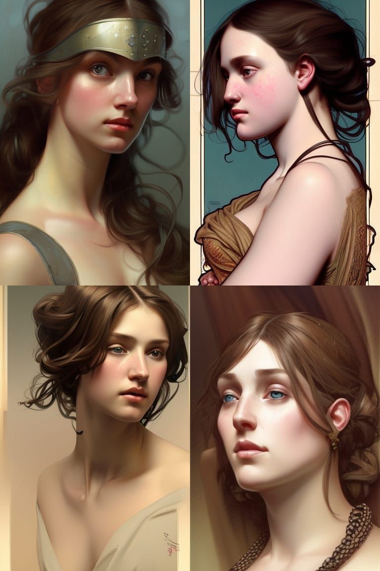 A digitally created beautiful brunette from the 1100s