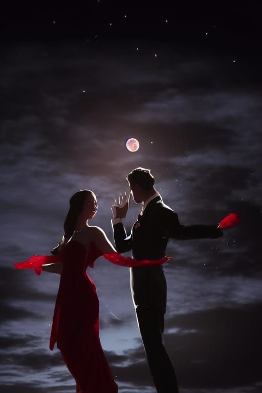 Two Lover's dancing in the Moonlight