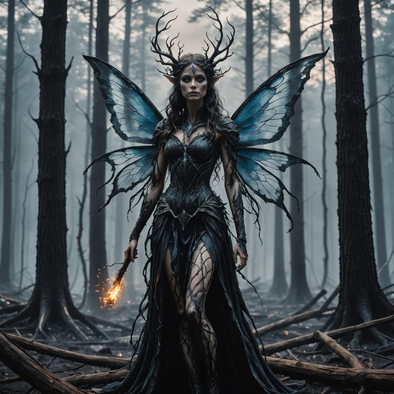 Ethereal Smoke Fairy in Charred Forest