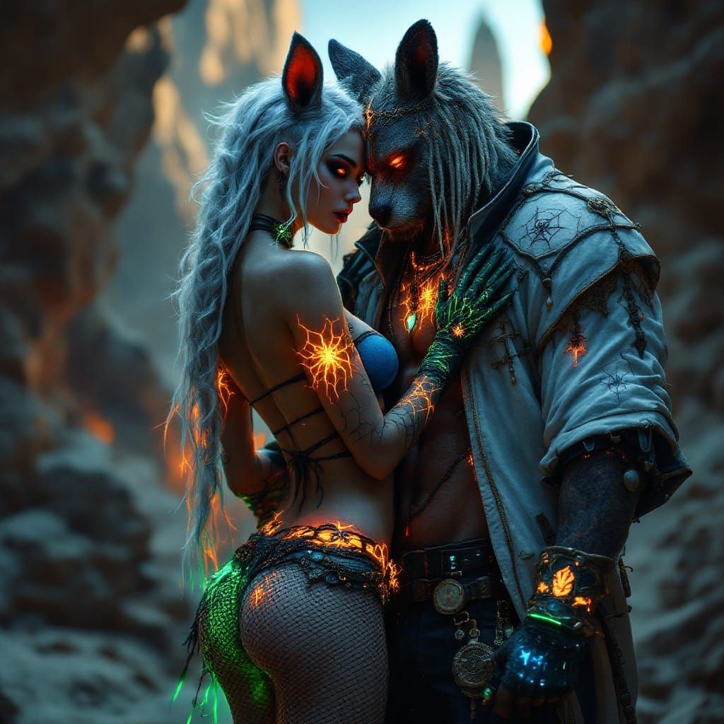 Goth Tankwoman in Immersive Desert Fantasy