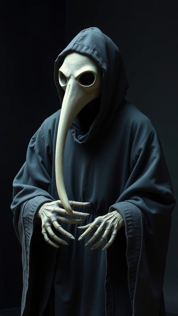 Medieval Plague Doctor Entity in a Gruesome, Chitin Mask