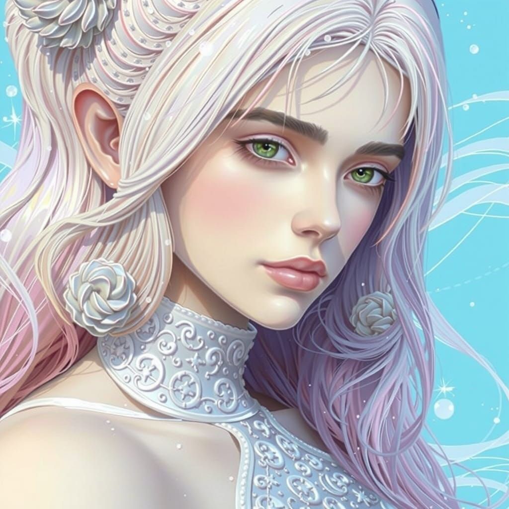 Woman with Cupcake Hair in Manara Style