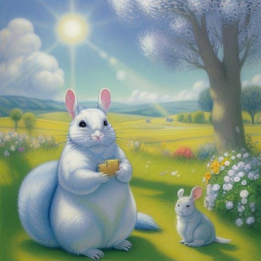 Serene Chinchilla in Heavenly Light