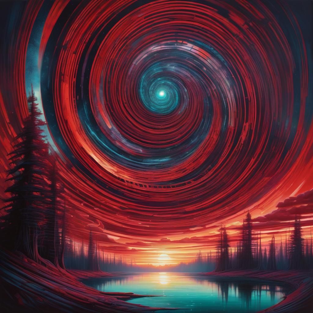 Psychedelic Spiral Sky, Digital Art Style