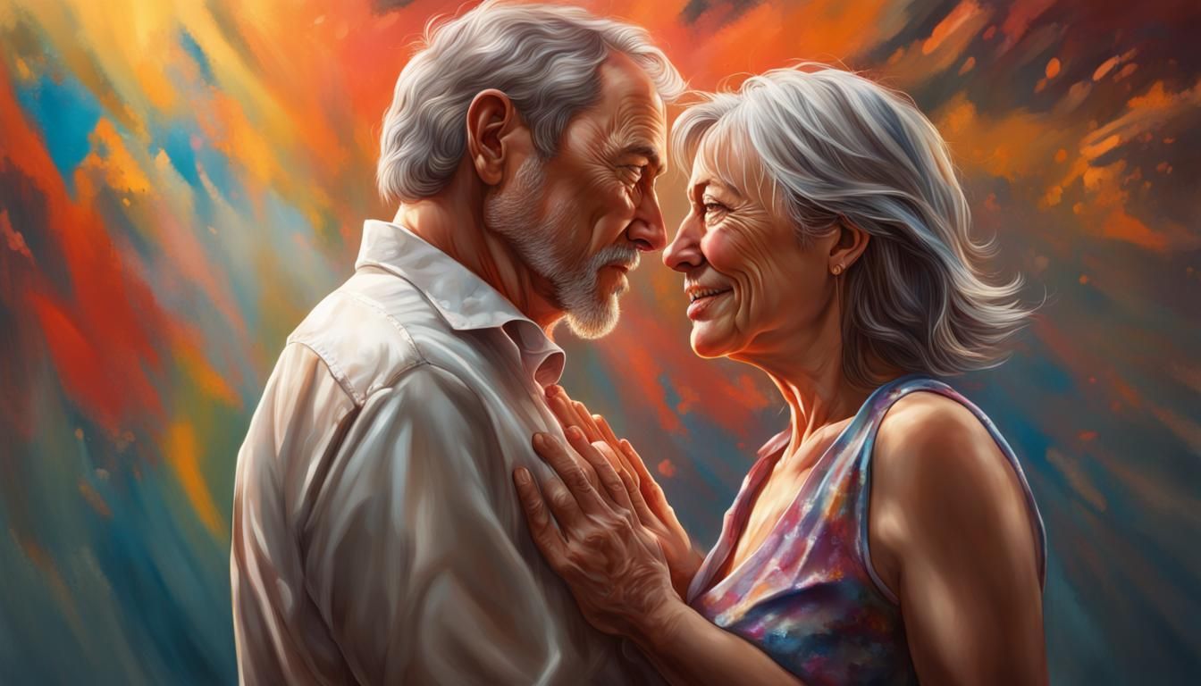 Middle-aged couple in love