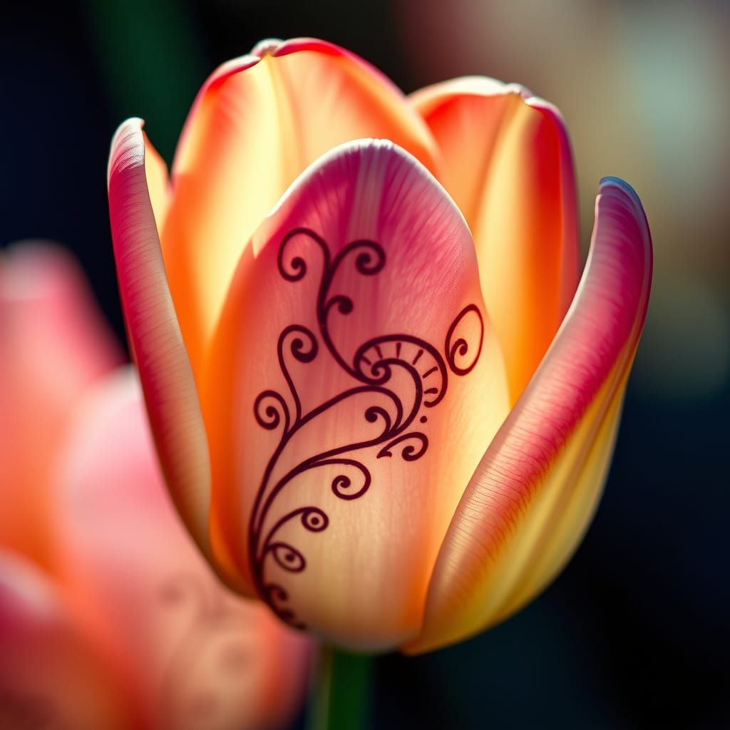 Tulip Petal with mendhi
