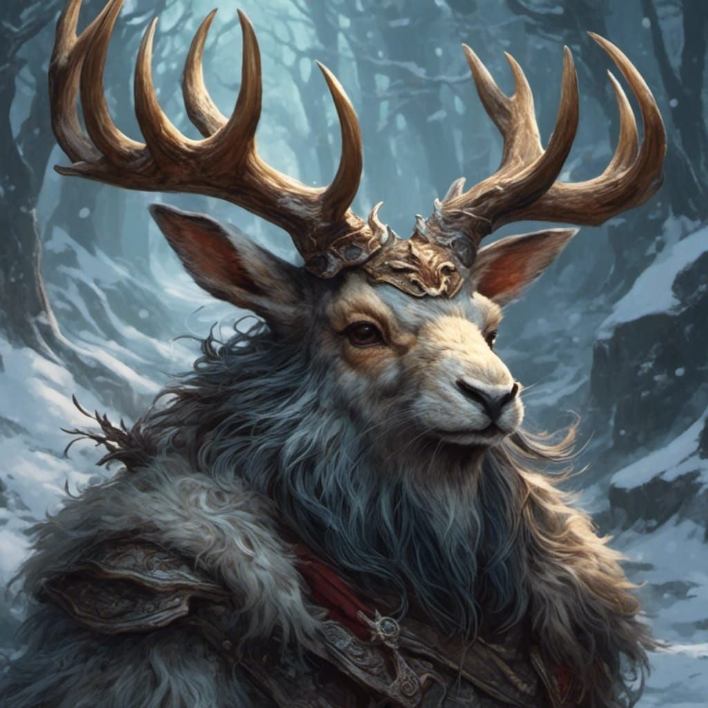 Mythical Male Jackalope with Edge Radiance