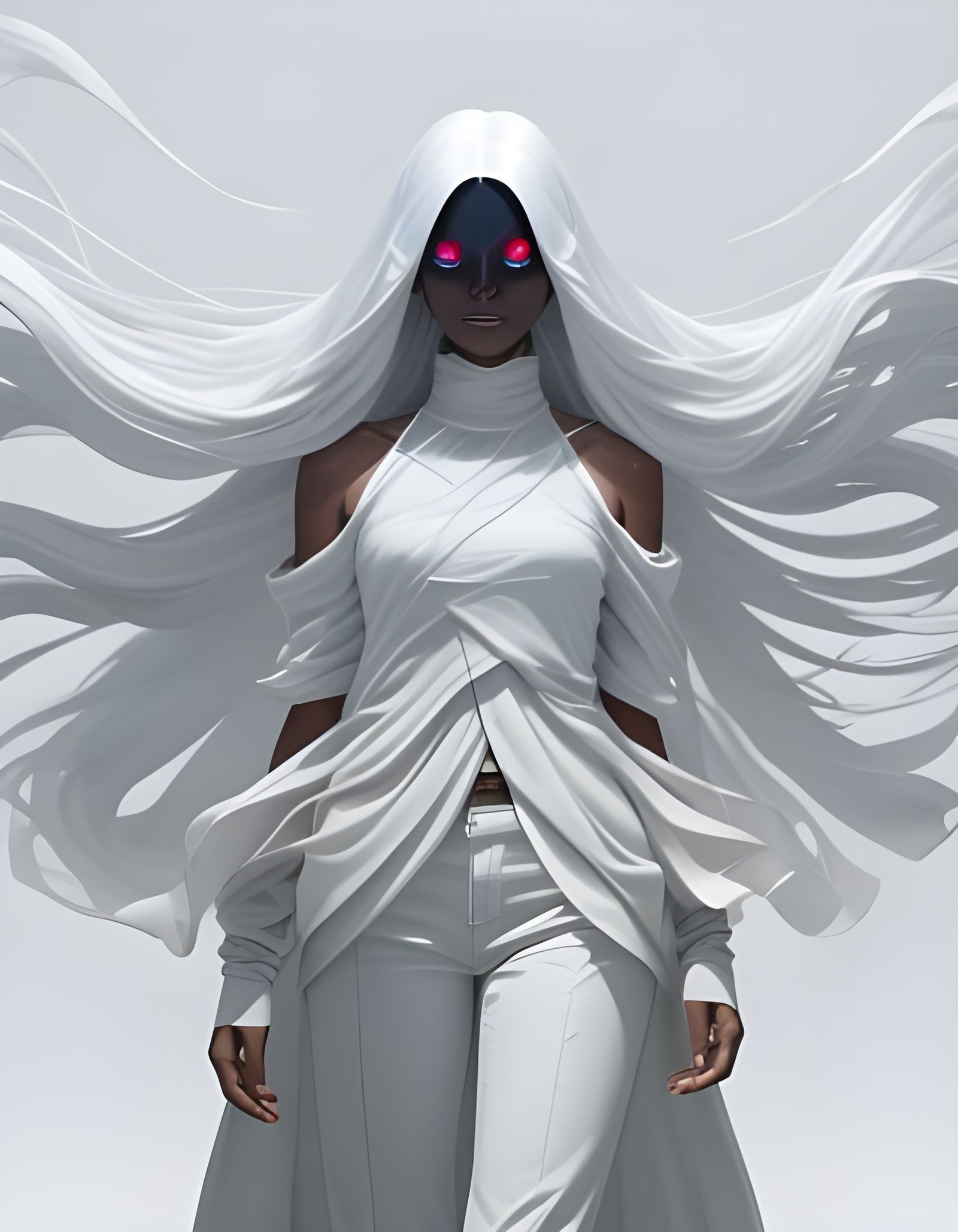 Eerie Shadow Figure with Glowing Eyes