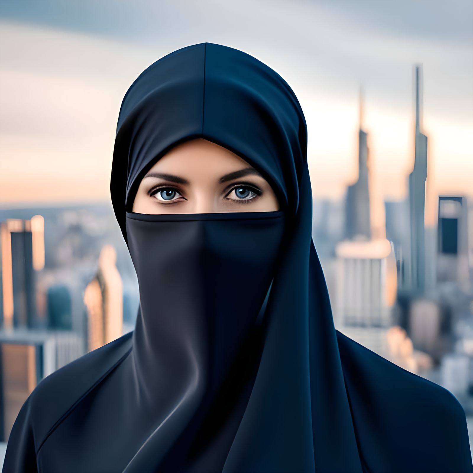 Hyperrealistic Portrait of Woman in Niqab