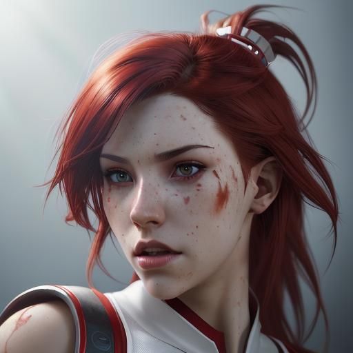 Cheerleader Jedi Portrait in Hyperdetailed Digital Art