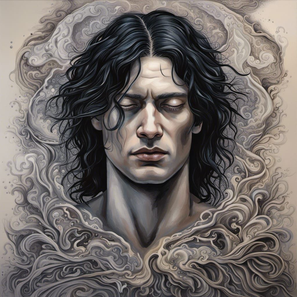 Morpheus, God of Dreams, in Hyperrealistic Spray Paint