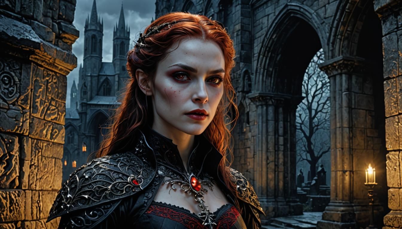 Vampire Portrait in Hyperrealistic Style