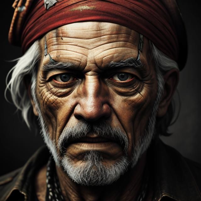 Weathered Pirate Portrait in Cinematic Lighting