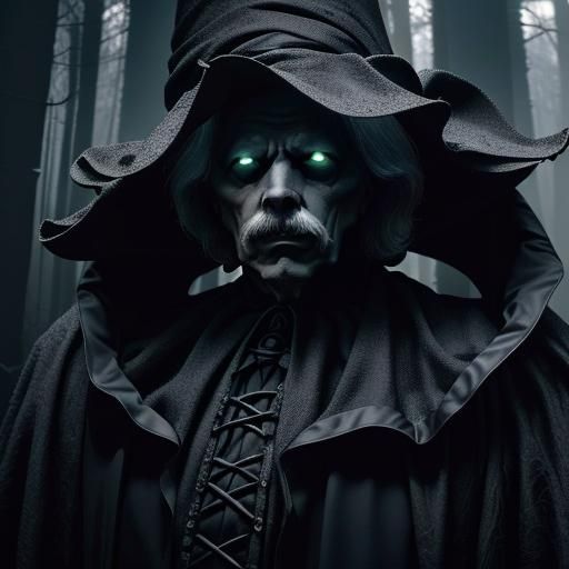 Eldritch Horror Cat in Dark Forest: A Cinematic Still