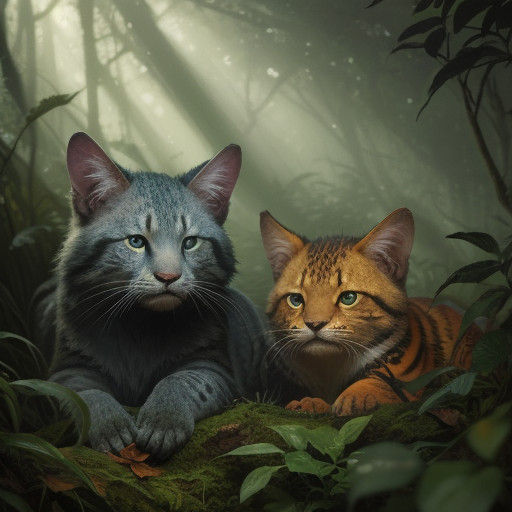 Vibrant Forest Playtime - Hyperrealistic Concept Art