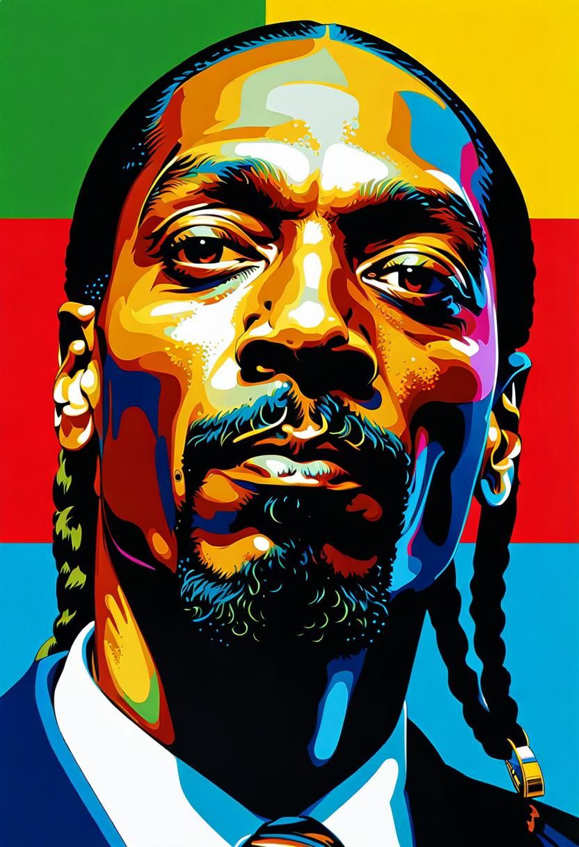 Snoop Dogg Pop Art Portrait in Bauhaus Style