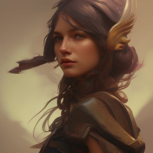 Freya Portrait in Hyperdetailed Art Nouveau Style