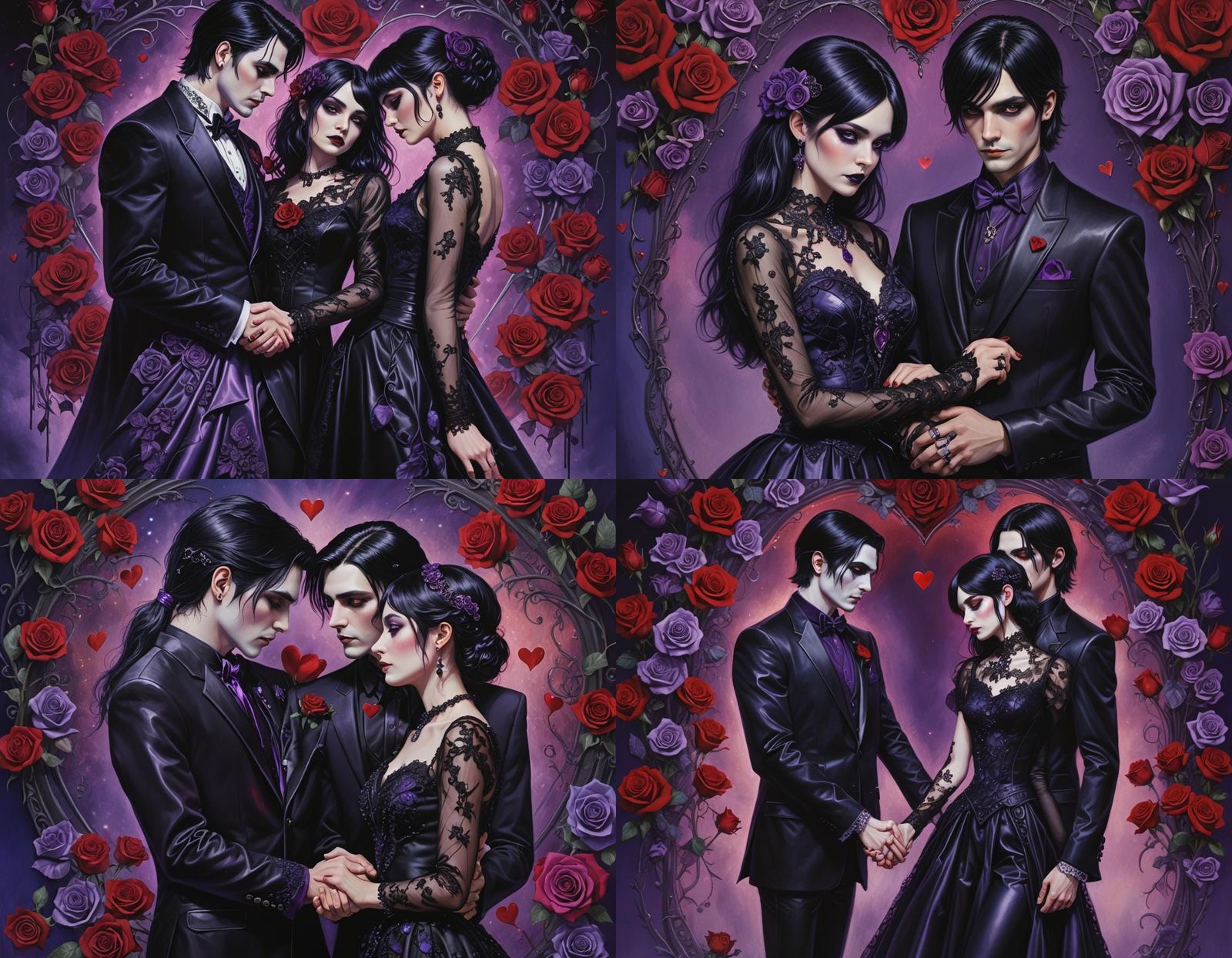 Polyamorous goth couple