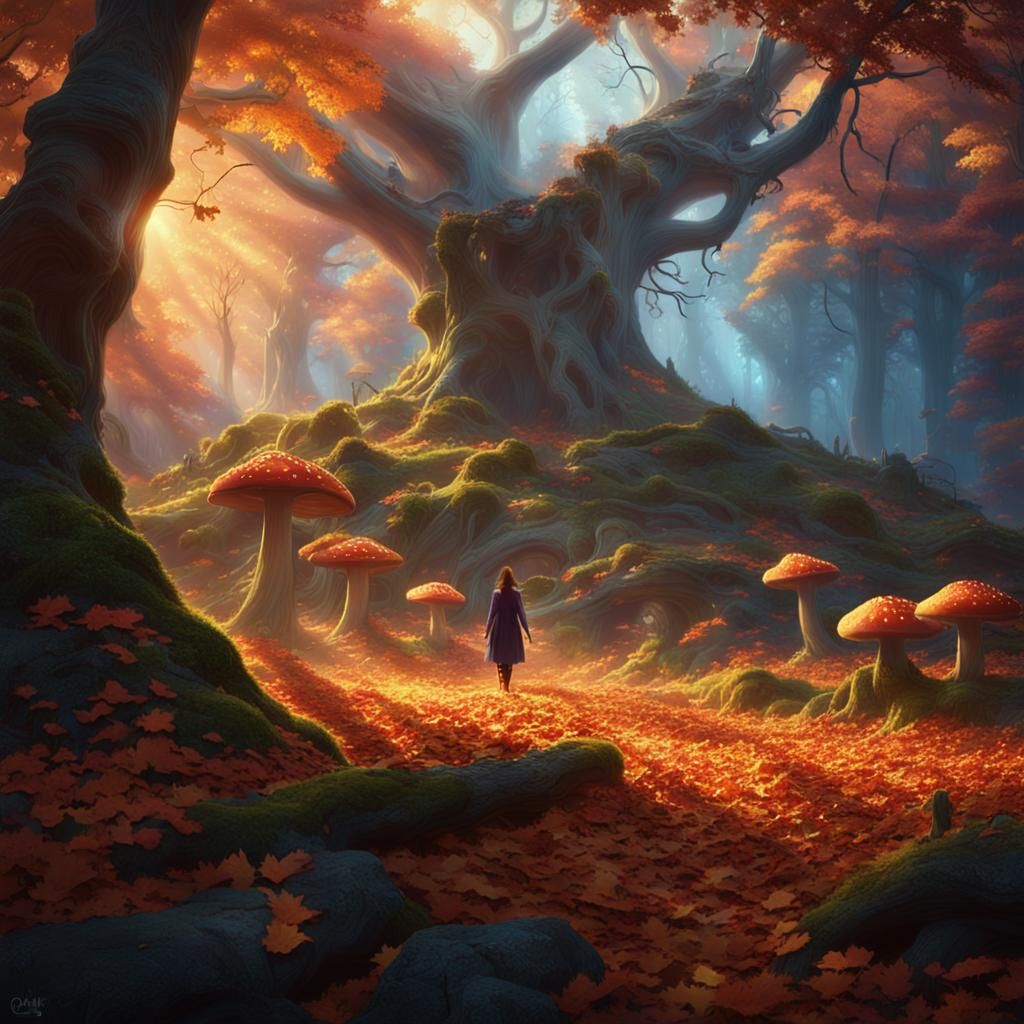 Enchanting Fairy in Mystical Autumn Dale