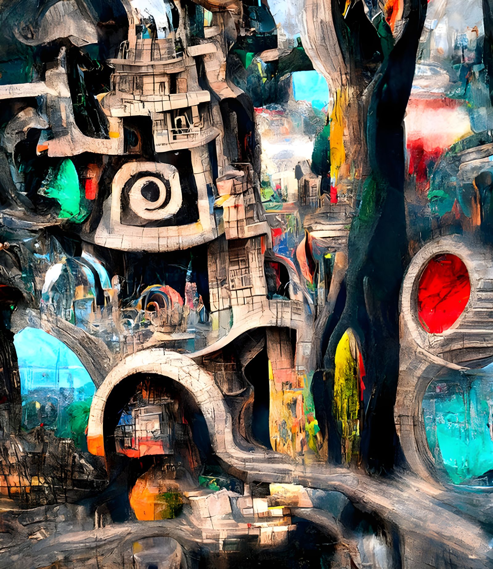 Ecological Biopunk Mayan Temple in Jigsaw Puzzle World