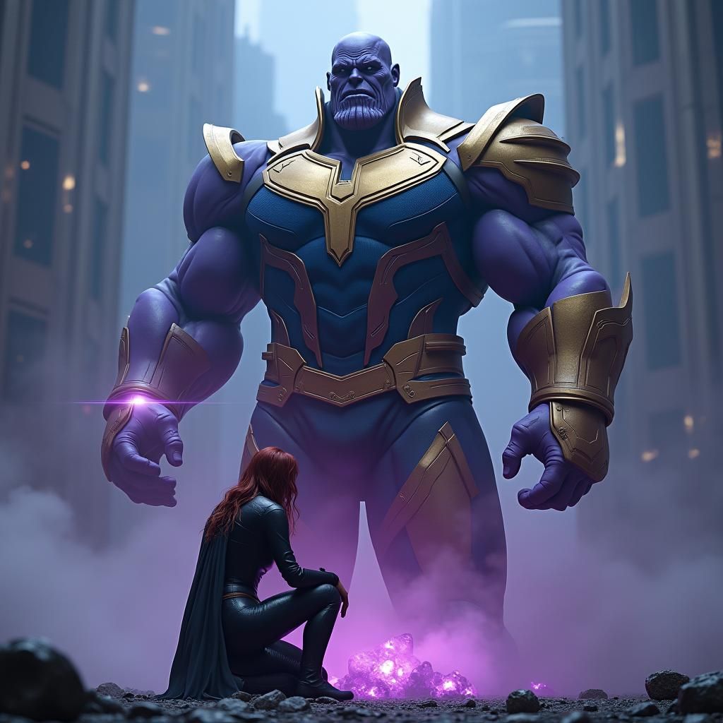 Black Widow in Thanos Armor: Digital Concept Art
