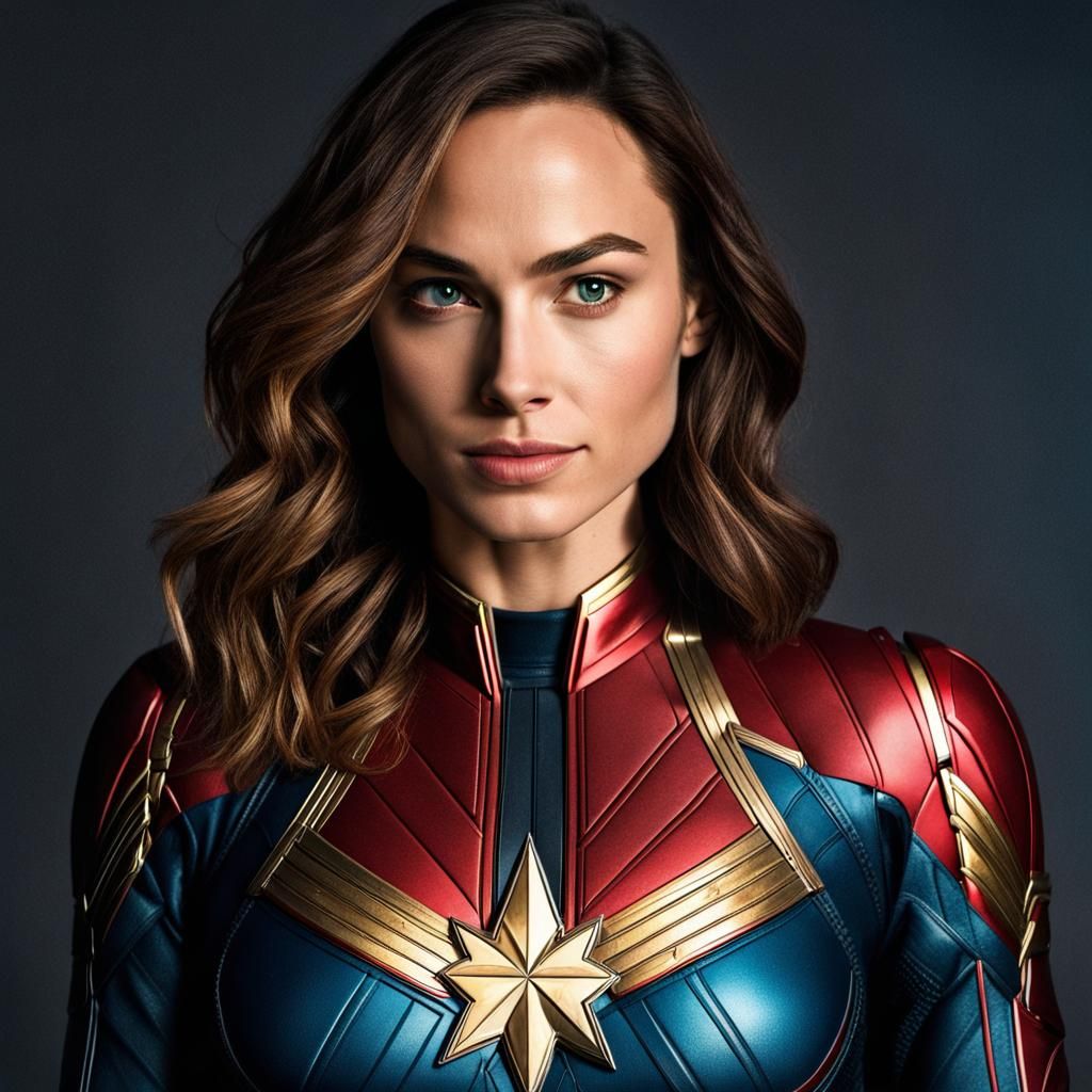 Powerful Heroine in Flight: Captain Marvel Style