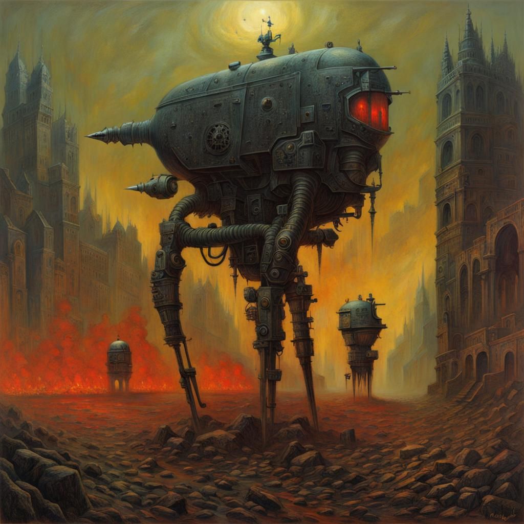 Gothic Terminator in Raygun Style