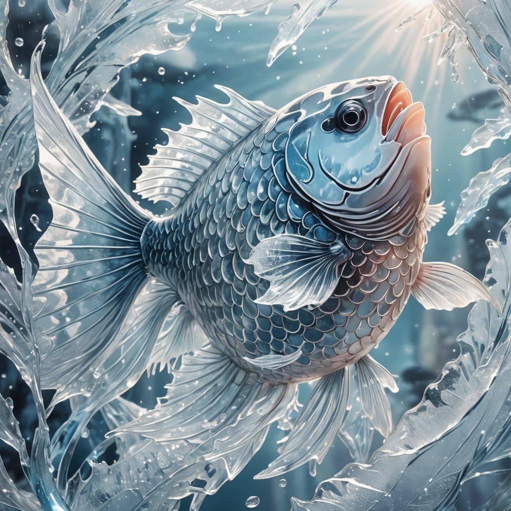 Icy Koi Fish: Japanese Manga Anime Art